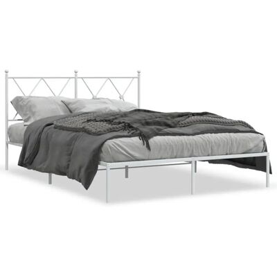 vidaXL Bed Frame Wit 140x190 cm - Bed Frame vidaXL Bed Frame Wit 140x190 cm - Bed Frame