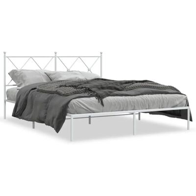 vidaXL Bettgestell - Metall, Weiß, 150x200 cm, King Size - Bettgestell vidaXL Bettgestell - Metall, Weiß, 150x200 cm, King Size - Bettgestell