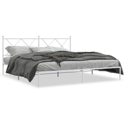 vidaXL Bettgestell - 183x213 cm - Weiß - Metall - Mit Kopf- und Fußteil vidaXL Bettgestell - 183x213 cm - Weiß - Metall - Mit Kopf- und Fußteil