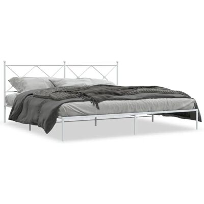 vidaXL Mi Metallbettgestell - Weiß - 200x200cm - Bettgestell vidaXL Mi Metallbettgestell - Weiß - 200x200cm - Bettgestell