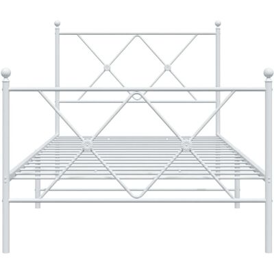 vidaXL Metallbettgestell Weiß 90x190 cm - Bettgestell vidaXL Metallbettgestell Weiß 90x190 cm - Bettgestell