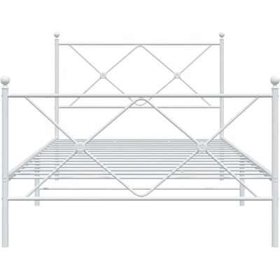 vidaXL Stahlbettgestell 100x200 cm mit Kopf- und Fußende vidaXL Stahlbettgestell 100x200 cm mit Kopf- und Fußende