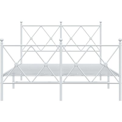 vidaXL Metallbettgestell mit Kopf- und Fußteil - 120x190 cm - Weiß vidaXL Metallbettgestell mit Kopf- und Fußteil - 120x190 cm - Weiß