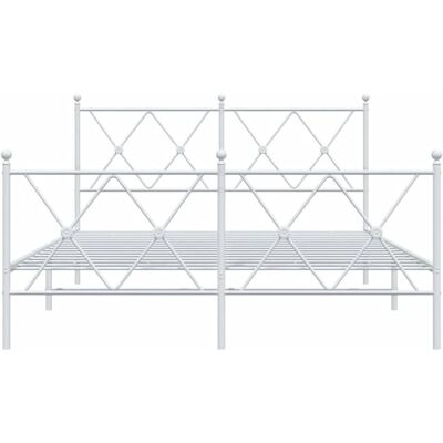 vidaXL Metallbettgestell mit Kopf- und Fußteil - Bettart: Metall, Farbe: Weiß, Größe: 137x190 cm vidaXL Metallbettgestell mit Kopf- und Fußteil - Bettart: Metall, Farbe: Weiß, Größe: 137x190 cm