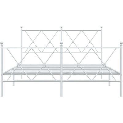 vidaXL Metallbettgestell - Weiß, 140x190 cm, mit Kopf- und Fußteil vidaXL Metallbettgestell - Weiß, 140x190 cm, mit Kopf- und Fußteil
