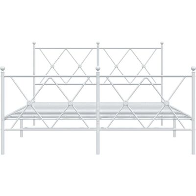 vidaXL Metallbettgestell Weiß 140x200 cm - Mit Kopf- und Fußteil vidaXL Metallbettgestell Weiß 140x200 cm - Mit Kopf- und Fußteil