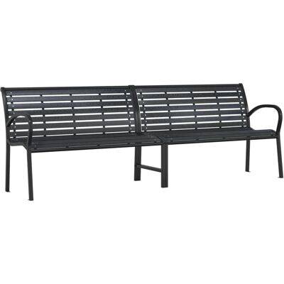 vidaXL Doppel-Gartenbank Schwarz 231 cm Stahl und WPC vidaXL Doppel-Gartenbank Schwarz 231 cm Stahl und WPC