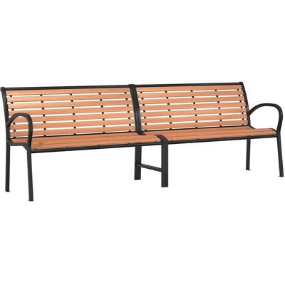 vidaXL Gartensitzbank 231cm Holz Stahl Pulverbeschichtet Braun - Gartenmöbel vidaXL Gartensitzbank 231cm Holz Stahl Pulverbeschichtet Braun - Gartenmöbel