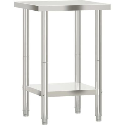 vidaXL Table de travail de cuisine 55x55x85 cm Acier inoxydable - Table de travail de cuisine vidaXL Table de travail de cuisine 55x55x85 cm Acier inoxydable - Table de travail de cuisine