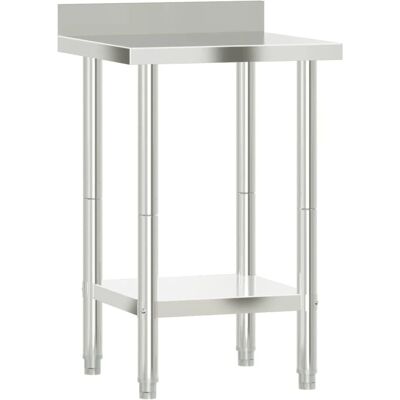 vidaXL Edelstahl Küchenarbeitsbank mit Spritzschutz - 55x55x93 cm vidaXL Edelstahl Küchenarbeitsbank mit Spritzschutz - 55x55x93 cm