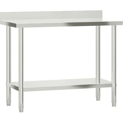 vidaXL Edelstahl Küchenarbeitsplatte mit Rückwand - 110x55x93 cm vidaXL Edelstahl Küchenarbeitsplatte mit Rückwand - 110x55x93 cm