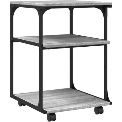 vidaXL Druckerständer 3 Ablagen Grau Sonoma - Printer Stand vidaXL Druckerständer 3 Ablagen Grau Sonoma - Printer Stand