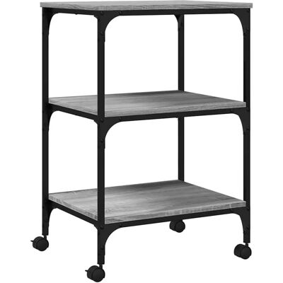vidaXL Druckerständer 3-stufig Grau Sonoma - Druckerständer vidaXL Druckerständer 3-stufig Grau Sonoma - Druckerständer