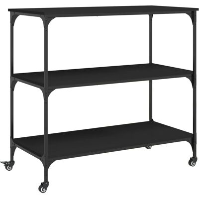 vidaXL Keittiötrolley Musta 102x50x95 cm Komposiittipuu - Keittiötrolley vidaXL Keittiötrolley Musta 102x50x95 cm Komposiittipuu - Keittiötrolley