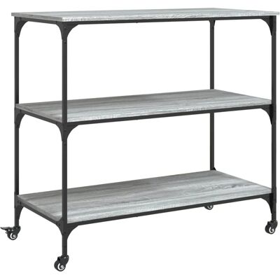 vidaXL Keittiön kuljetusvaunu harmaa Sonoma 102x50x95 cm Konepajaa puuta - Kitchen Trolley vidaXL Keittiön kuljetusvaunu harmaa Sonoma 102x50x95 cm Konepajaa puuta - Kitchen Trolley