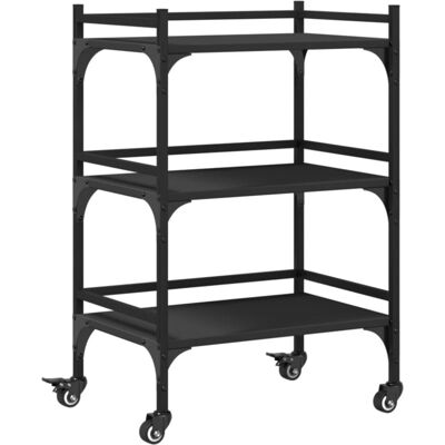 vidaXL Keittiövaunu musta 50x35x75,5 cm - Keittiövaunu vidaXL Keittiövaunu musta 50x35x75,5 cm - Keittiövaunu