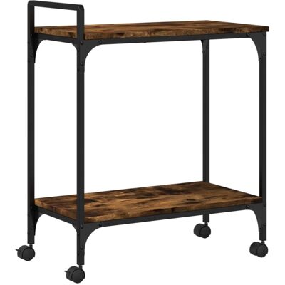 vidaXL Keittiötrolley Savustettu Tammi - 60.5x31x72.5 cm - Keittiötrolley vidaXL Keittiötrolley Savustettu Tammi - 60.5x31x72.5 cm - Keittiötrolley