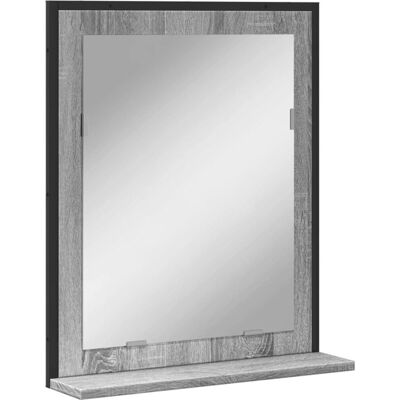 vidaXL Badspiegel mit Ablage Grau Sonoma 50x12x60 cm - Badspiegel vidaXL Badspiegel mit Ablage Grau Sonoma 50x12x60 cm - Badspiegel