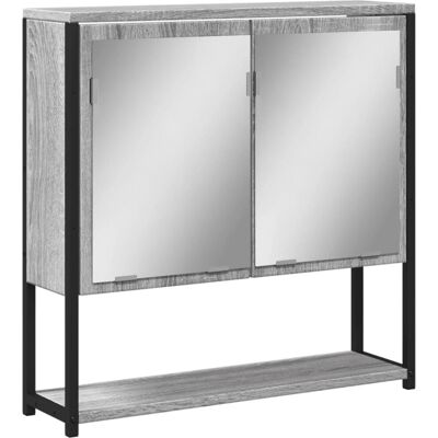 vidaXL Badeværelsesskab med spejl Grå Sonoma 60x16x60 cm - Spejlskab til badeværelse vidaXL Badeværelsesskab med spejl Grå Sonoma 60x16x60 cm - Spejlskab til badeværelse