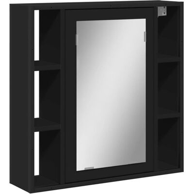 vidaXL Badeværelsesspejlskab Sort 60x16x60 cm Ingejenørtræ - Badeværelsesspejlskab vidaXL Badeværelsesspejlskab Sort 60x16x60 cm Ingejenørtræ - Badeværelsesspejlskab
