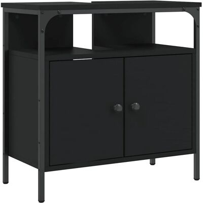 vidaXL Waschbeckenunterschrank Holzwerkstoff Schwarz 60x30x60 cm - Badmöbel, Schwarz, 60x30x60 cm, Holzwerkstoff vidaXL Waschbeckenunterschrank Holzwerkstoff Schwarz 60x30x60 cm - Badmöbel, Schwarz, 60x30x60 cm, Holzwerkstoff