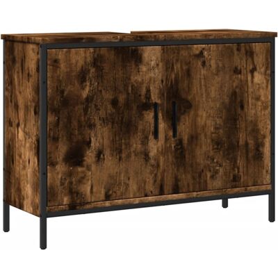 vidaXL Badeværelses vaskeskab røgfaget eg 80x30x60 cm - Badeværelsesmøbel vidaXL Badeværelses vaskeskab røgfaget eg 80x30x60 cm - Badeværelsesmøbel