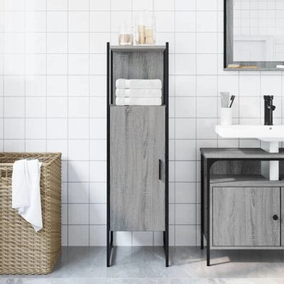 vidaXL Armoire de salle de bain Sonoma Gris 33x33x120,5 cm Bois d'ingénierie vidaXL Armoire de salle de bain Sonoma Gris 33x33x120,5 cm Bois d'ingénierie