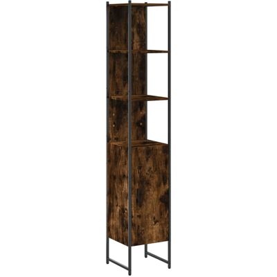 vidaXL Badeværelsesskab røg ege 33x33x185,5 cm - Badeværelsesskab vidaXL Badeværelsesskab røg ege 33x33x185,5 cm - Badeværelsesskab