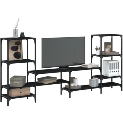 vidaXL Schwarzes Engineered Wood TV-Schrank - TV Möbel vidaXL Schwarzes Engineered Wood TV-Schrank - TV Möbel