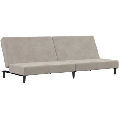 VidaXL Grå Sovesofa - 2-i-1 Fløjlsofa til Stue VidaXL Grå Sovesofa - 2-i-1 Fløjlsofa til Stue