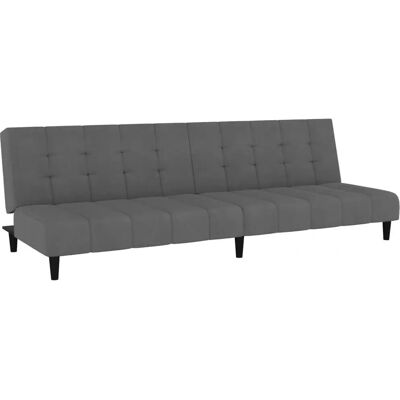 VidaXL Sovesofa Grå - 2-i-1 Fløjlsofa med Aftagelige Rygstøtter VidaXL Sovesofa Grå - 2-i-1 Fløjlsofa med Aftagelige Rygstøtter