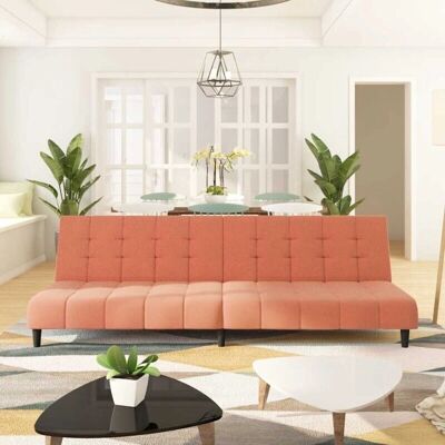 Canapé-lit rose en velours 2 places vidaXL - Sofa Bed - Publicité Canapé-lit rose en velours 2 places vidaXL - Sofa Bed - Publicité