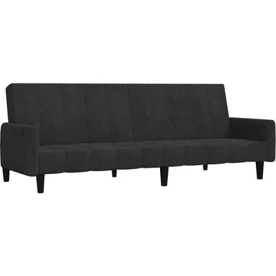 Canapé-lit 2 places en velours noir - Sofa bed - Publicité Canapé-lit 2 places en velours noir - Sofa bed - Publicité