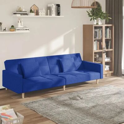 VIDAXL Canapé-lit 2 places bleu - Mobilier de salon - Publicité VIDAXL Canapé-lit 2 places bleu - Mobilier de salon - Publicité
