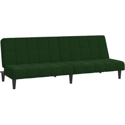 vidaXL Canapé-Lit - Velours Vert Foncé 2-en-1 Compact - Publicité vidaXL Canapé-Lit - Velours Vert Foncé 2-en-1 Compact - Publicité