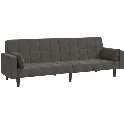 VIDAXL Mørkegrå Fløjl 2-personers Sovesofa - Sofa Bed VIDAXL Mørkegrå Fløjl 2-personers Sovesofa - Sofa Bed