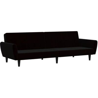 vidaXL Sort Fløjl 2-personers Sovesofa vidaXL Sort Fløjl 2-personers Sovesofa