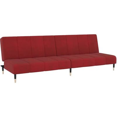 vidaXL 375879 Sovesofa - Rødt Fløjl 2-i-1 vidaXL 375879 Sovesofa - Rødt Fløjl 2-i-1