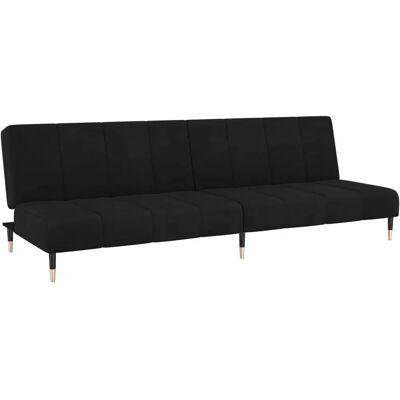 VidaXL 375880 Sort fløjl sofa og seng VidaXL 375880 Sort fløjl sofa og seng