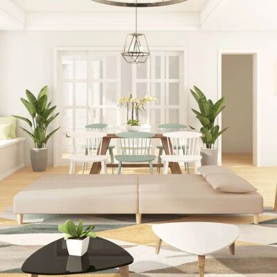 VIDAXL Creme 2-in-1 Schlafsofa - Sofa VIDAXL Creme 2-in-1 Schlafsofa - Sofa