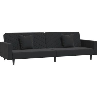 VidaXL Canapé-Lit Noir 375923 - Lit Convertible en Velours VidaXL Canapé-Lit Noir 375923 - Lit Convertible en Velours