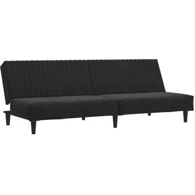 VidaXL 375932 sovesofa - Sovesofa i fløjl, sort - 2-i-1 konvertibel VidaXL 375932 sovesofa - Sovesofa i fløjl, sort - 2-i-1 konvertibel