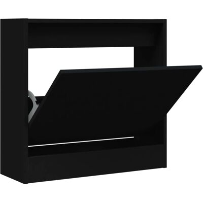 vidaXL Musta 60x21x57 cm Kenkäkaappi 4 flip-luukulla vidaXL Musta 60x21x57 cm Kenkäkaappi 4 flip-luukulla