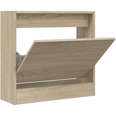 vidaXL Schuhschrank Sonoma Eiche 60x21x57 cm, 4 Klapp-Schubladen, Stabiles Regal vidaXL Schuhschrank Sonoma Eiche 60x21x57 cm, 4 Klapp-Schubladen, Stabiles Regal