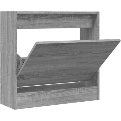 vidaXL Schoenenkast Grijs Sonoma met 4 Flip-Drawers - Opbergruimte vidaXL Schoenenkast Grijs Sonoma met 4 Flip-Drawers - Opbergruimte