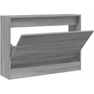 vidaXL Schoenenkast Grijs Sonoma 80x21x57 cm Engineered Wood - Schoenenkast vidaXL Schoenenkast Grijs Sonoma 80x21x57 cm Engineered Wood - Schoenenkast