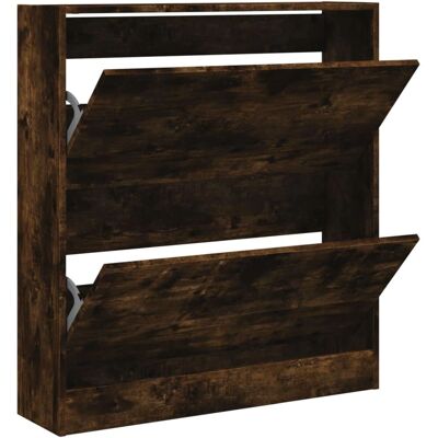 vidaXL Gerookte Eikenkast - 4 Flip-Drawers Schoenopslag vidaXL Gerookte Eikenkast - 4 Flip-Drawers Schoenopslag
