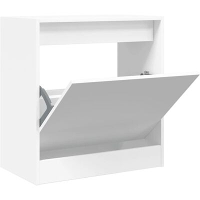 vidaXL Witte schoenenkast 60x34x63,5 cm met 4 flip-lades - Schoenopslag vidaXL Witte schoenenkast 60x34x63,5 cm met 4 flip-lades - Schoenopslag