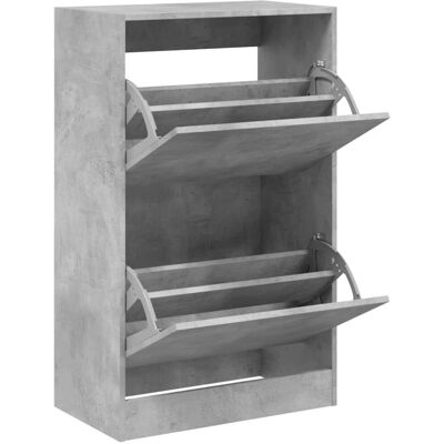 vidaXL Harmaantuva betonin jalustallinen kenkätelakka 60x34x96,5 cm 4 kääntyvällä laatikolla vidaXL Harmaantuva betonin jalustallinen kenkätelakka 60x34x96,5 cm 4 kääntyvällä laatikolla