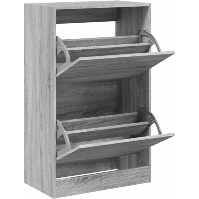 vidaXL Skostativ Grå Sonoma - 4 Flip-Døre, 60x34x96.5 cm vidaXL Skostativ Grå Sonoma - 4 Flip-Døre, 60x34x96.5 cm